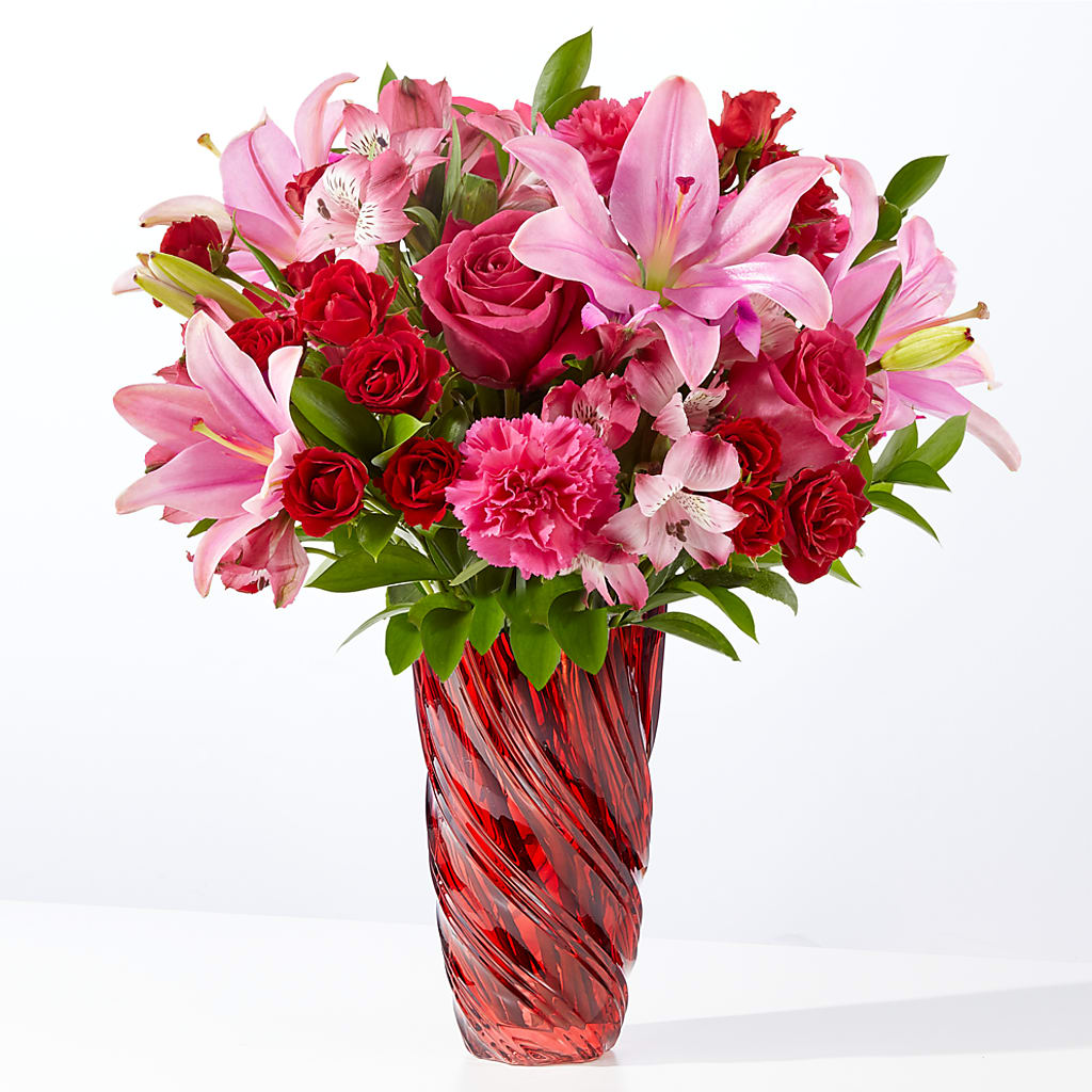In Love Bouquet with Luxe Swirl Vase – Mc Gardens, Las Vegas NV