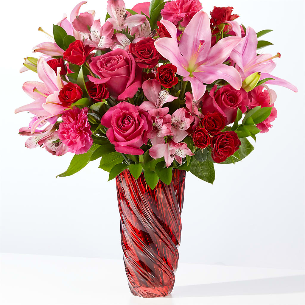 In Love Bouquet with Luxe Swirl Vase – Mc Gardens, Las Vegas NV