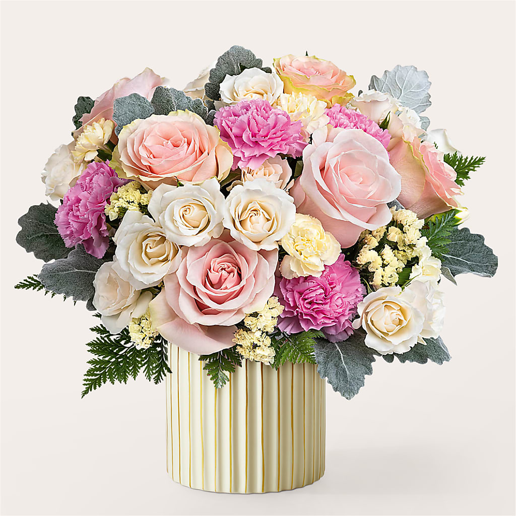 Blissful Moments Bouquet with Ivory Vase – Mc Gardens, Las Vegas NV