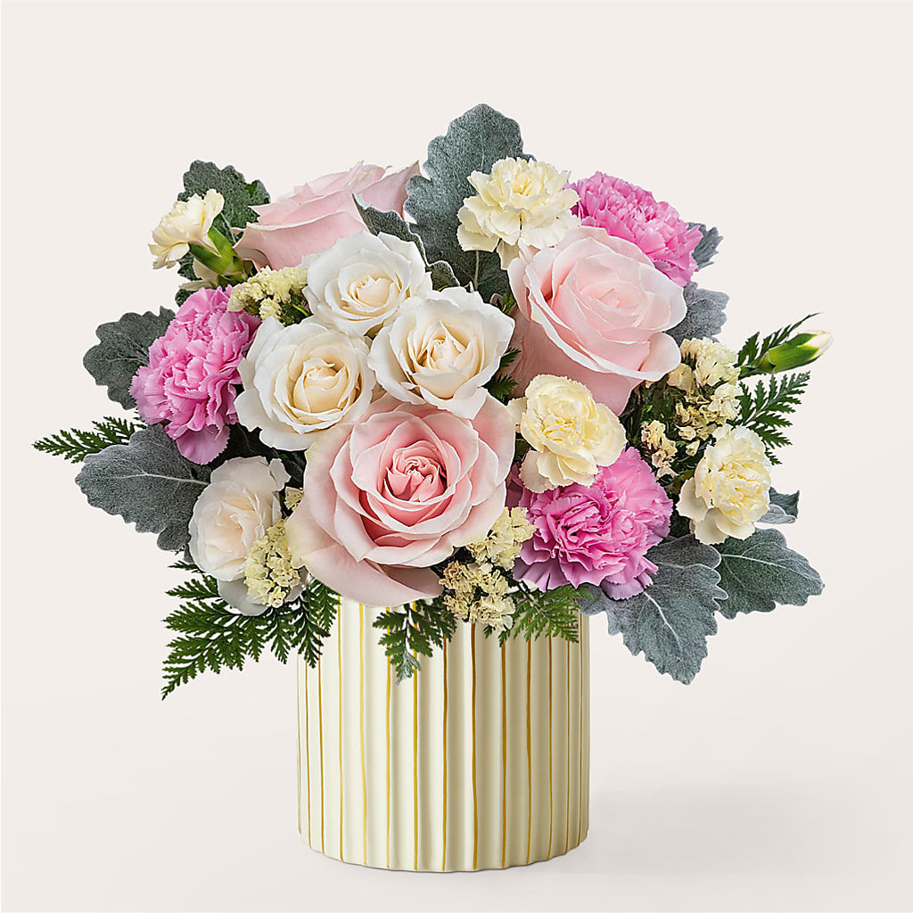 Blissful Moments Bouquet with Ivory Vase – Mc Gardens, Las Vegas NV