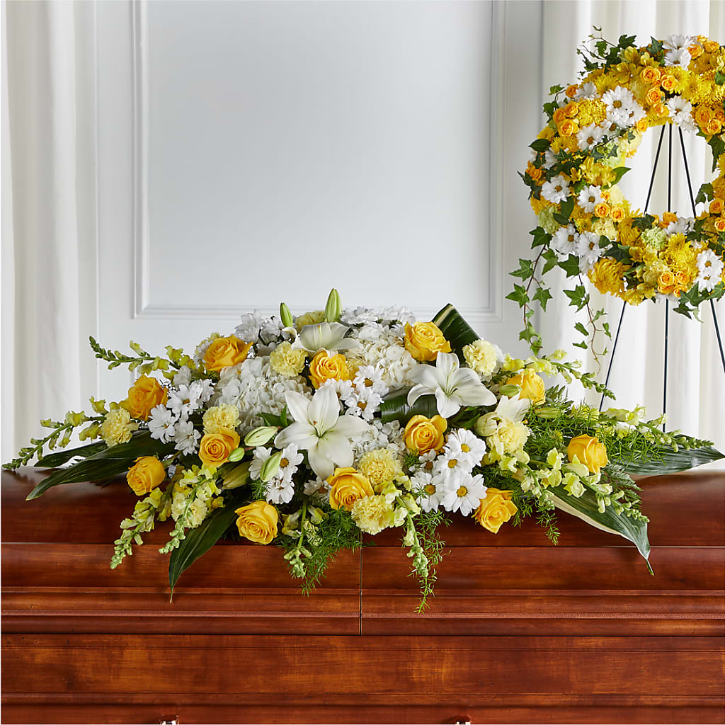 Golden Harmony Casket Spray – Mc Gardens, Las Vegas NV