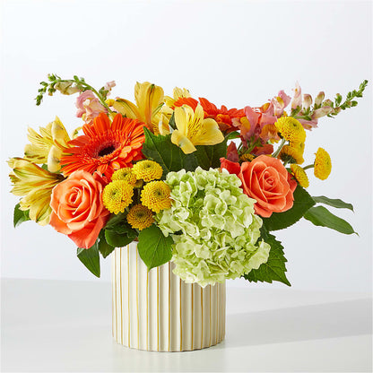 Autumn Sunshine Bouquet with Ivory Vase –  Mc Gardens, Las Vegas NV