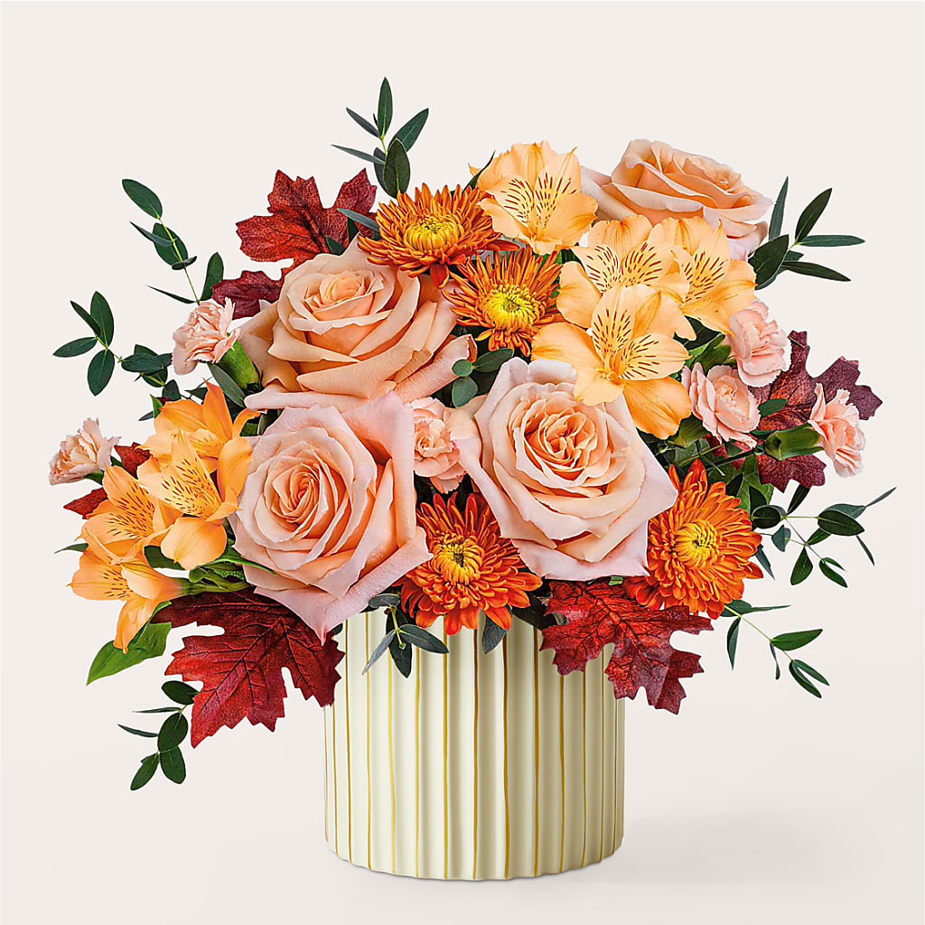 Spiced Latte Bouquet with Ivory Vase –  Mc Gardens, Las Vegas NV