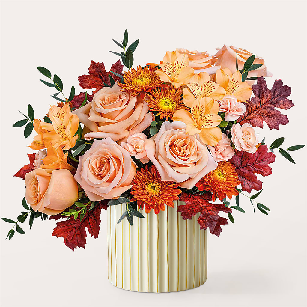 Spiced Latte Bouquet with Ivory Vase –  Mc Gardens, Las Vegas NV