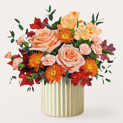 Spiced Latte Bouquet with Ivory Vase –  Mc Gardens, Las Vegas NV