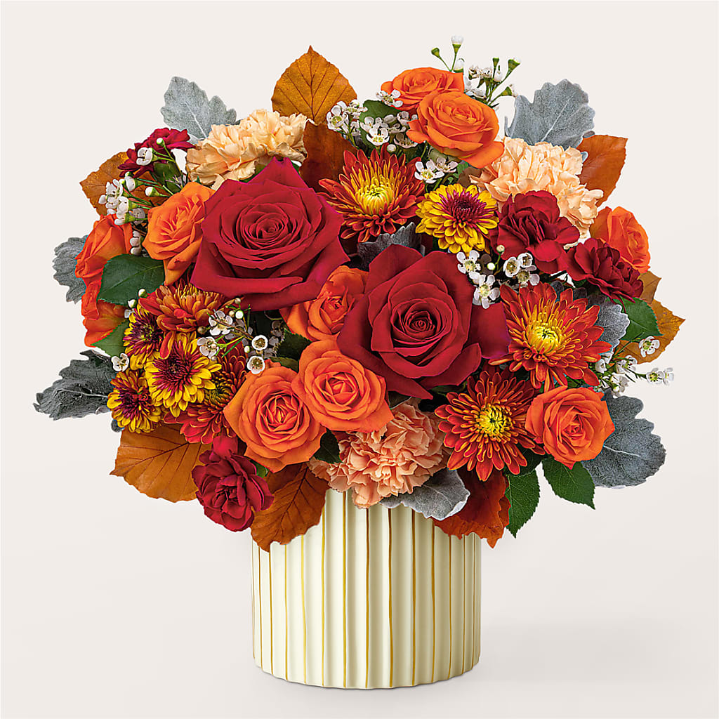 Merlot Bouquet with Ivory Vase –  Mc Gardens, Las Vegas NV