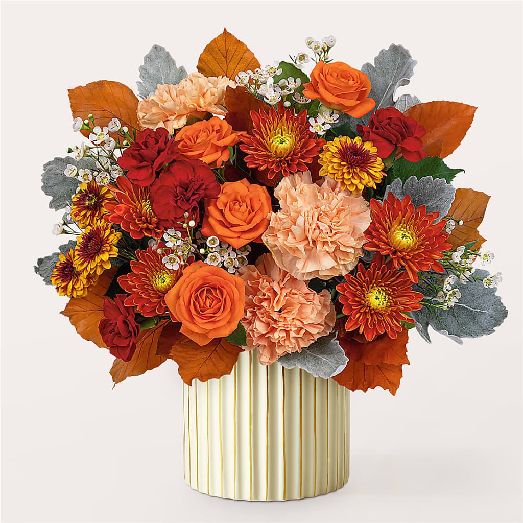 Merlot Bouquet with Ivory Vase –  Mc Gardens, Las Vegas NV